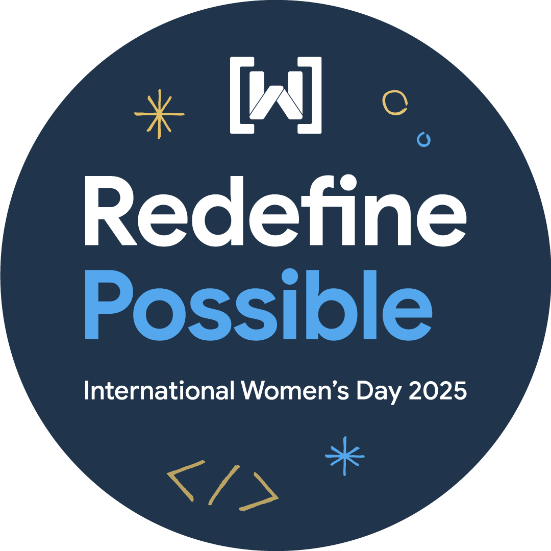 กราฟิกของป้ายโปรแกรมนักพัฒนาซอฟต์แวร์ของ Google สำหรับ IWD ปี 2025