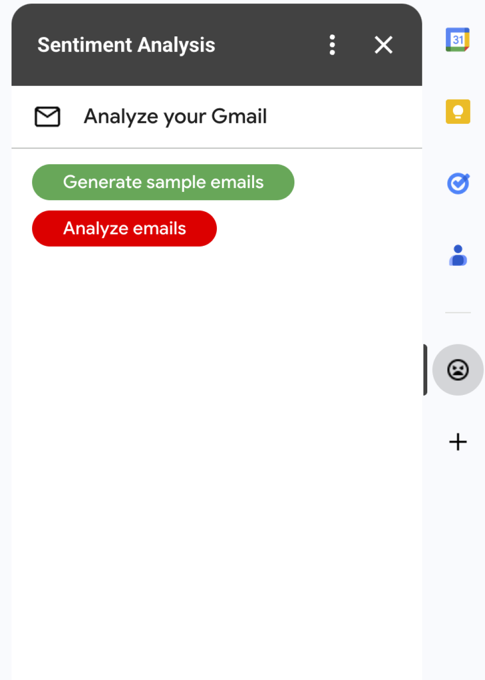 Yaklaşım Analizi Google Workspace eklentisinin ekran görüntüsü