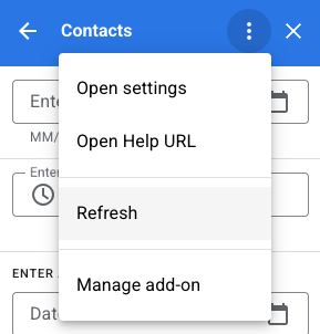 Refresh button in the add-on sidebar.