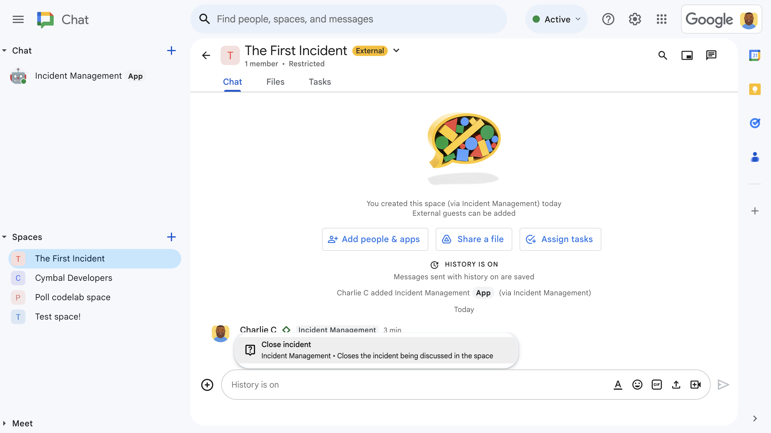 क्विक कमांड की मदद से घटना को हल करना.