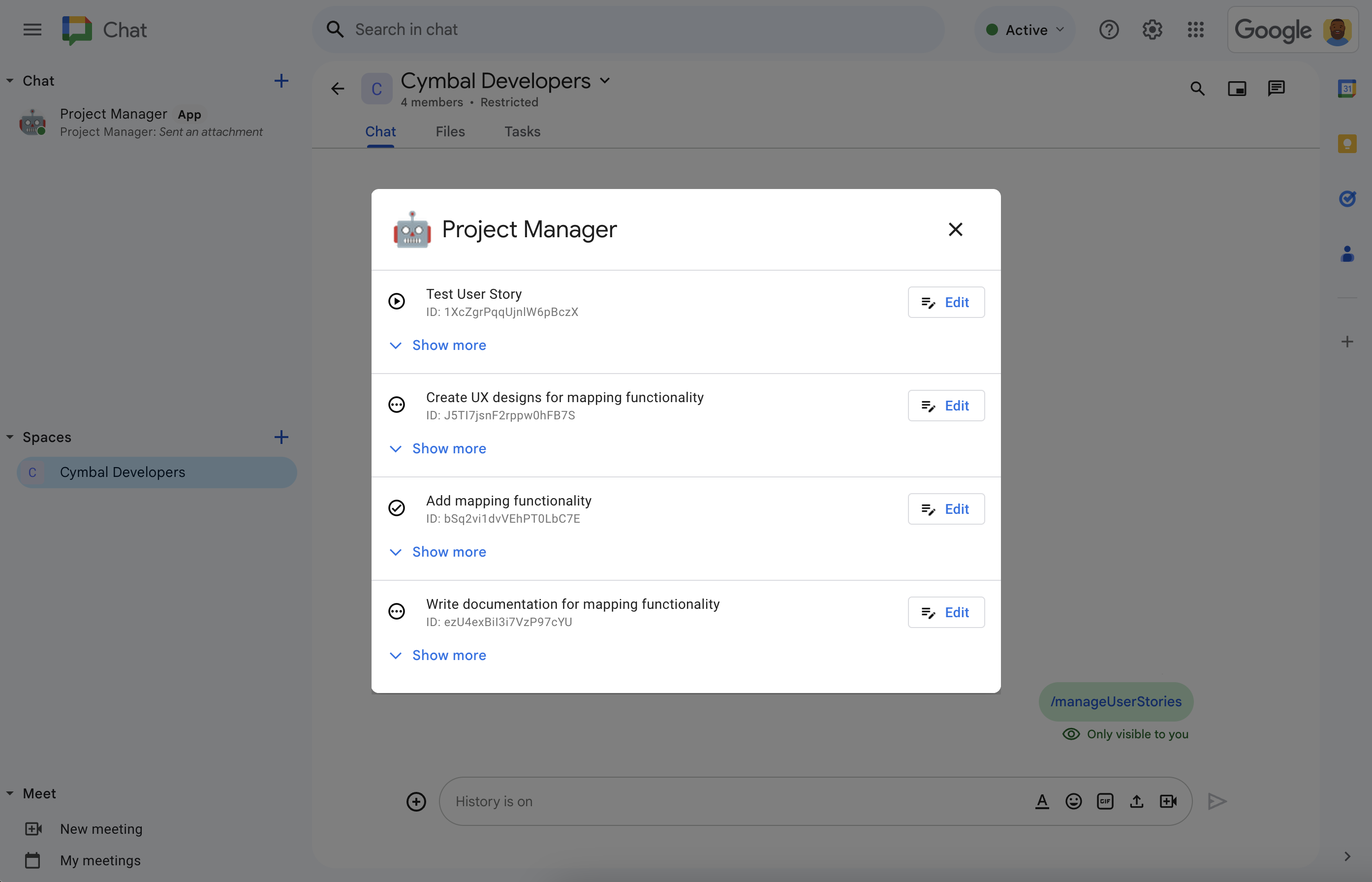 مدیریت تمام داستان‌های کاربری تیم.