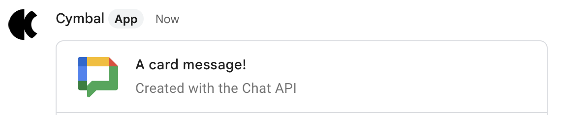 ข้อความในการ์ดที่ส่งด้วย Chat API