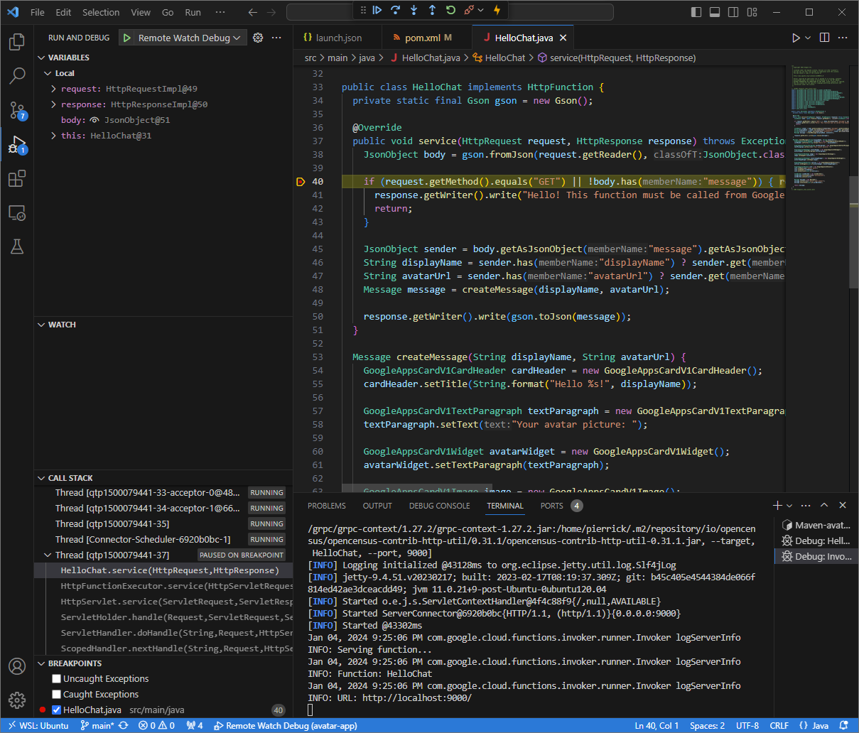 Eksekusi dijeda pada titik henti sementara yang telah ditetapkan