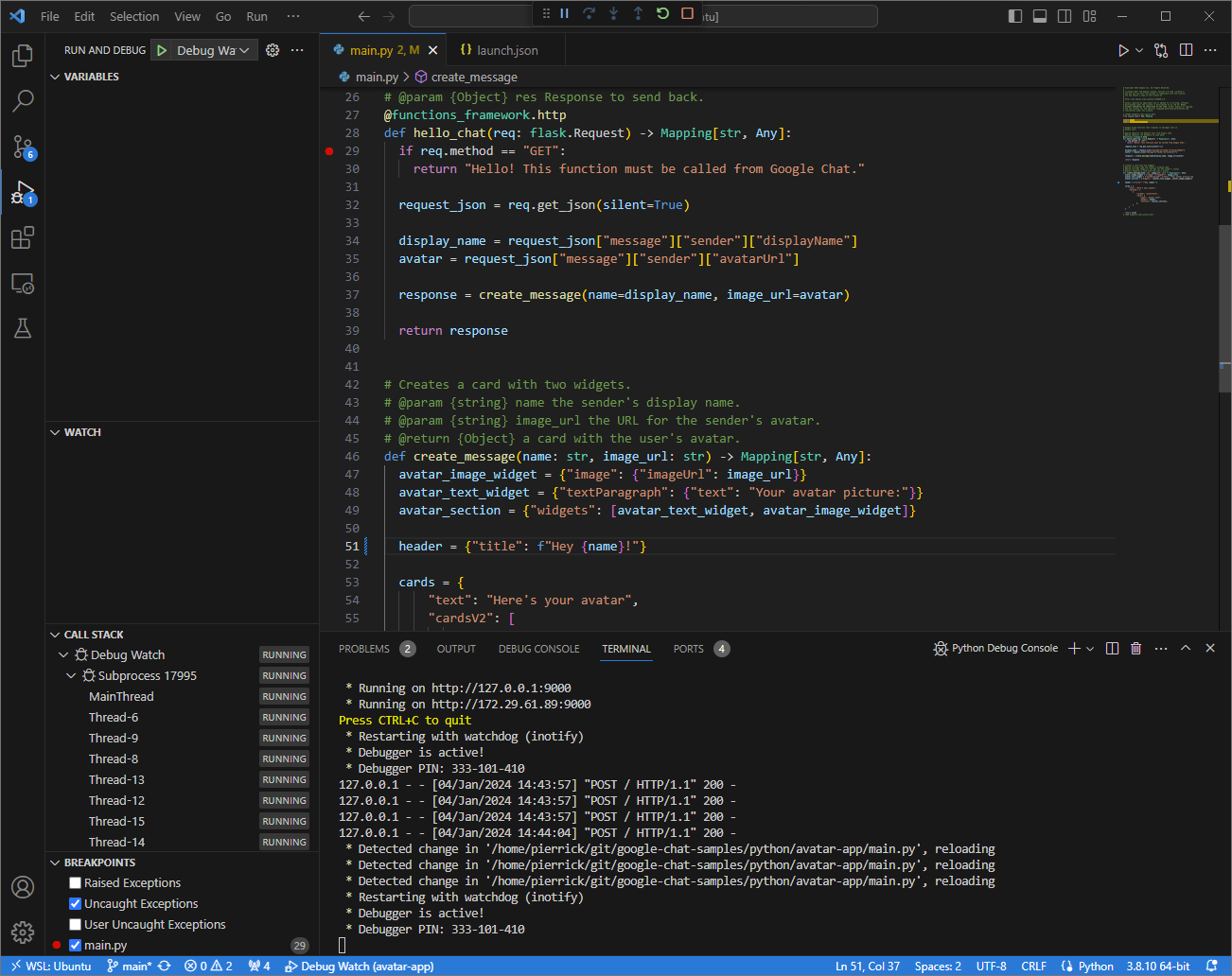 Aplikacja działa i nasłuchuje żądań HTTP na porcie `9000` ze zmianą kodu
załadowaną.