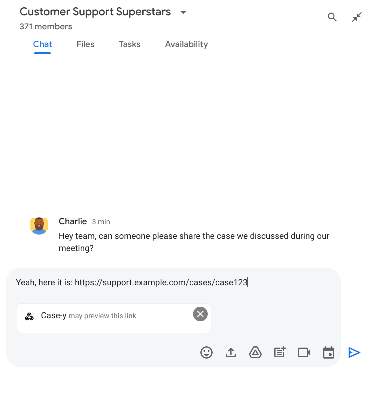تراشه‌ای که نشان می‌دهد یک برنامه چت ممکن است لینکی را پیش‌نمایش کند