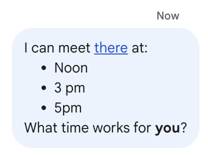 Nachricht in Google Chat mit dem Wort 