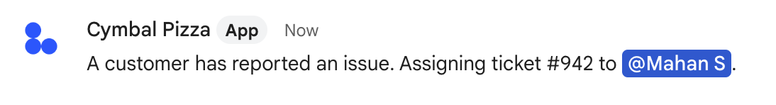L'app Chat menziona una persona in un messaggio.