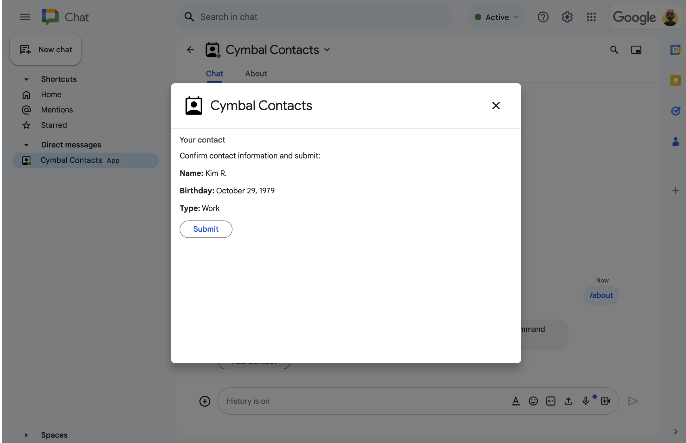 Bestätigungsdialogfeld.