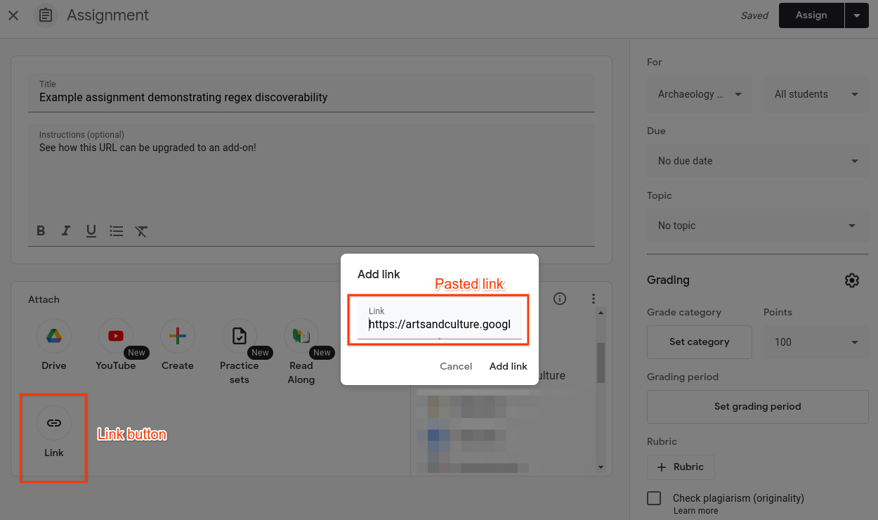 Öğretmen, bağlantı ekini seçiyor