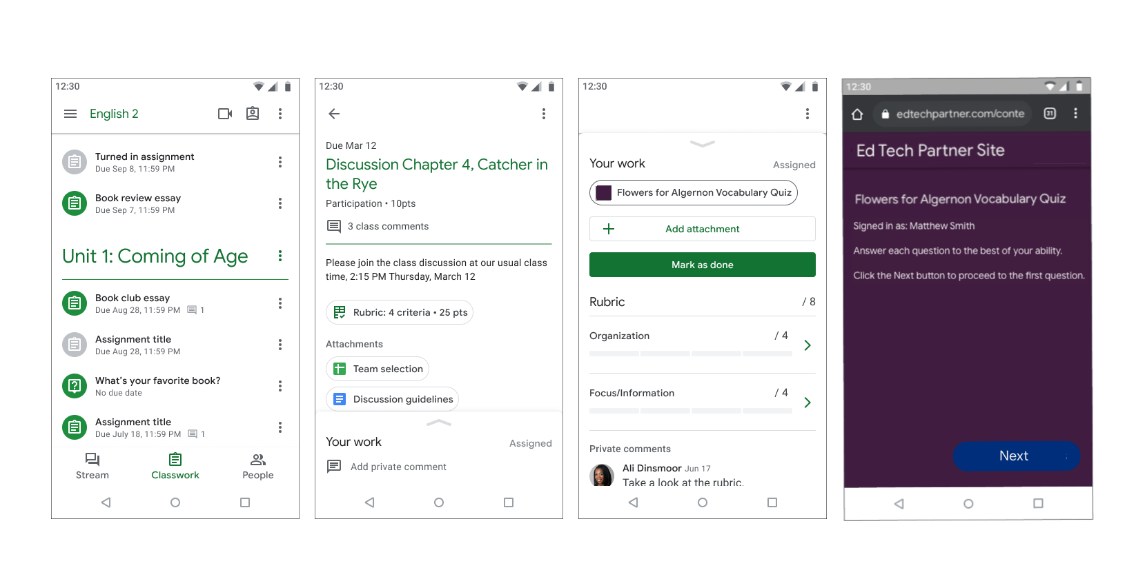 छात्र-छात्राओं के लिए असाइनमेंट का फ़्लो
