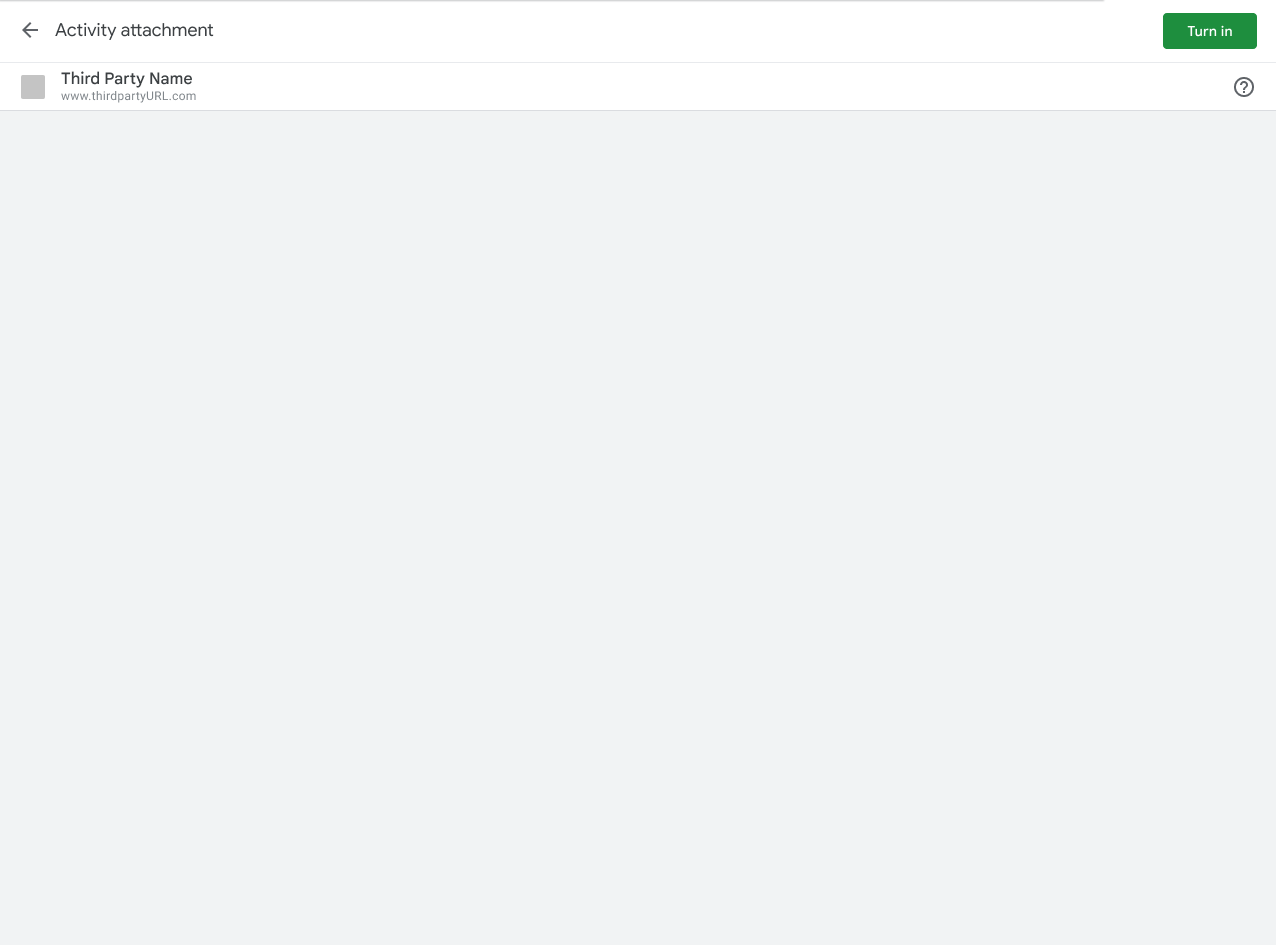 Vista del iframe del adjunto de actividad