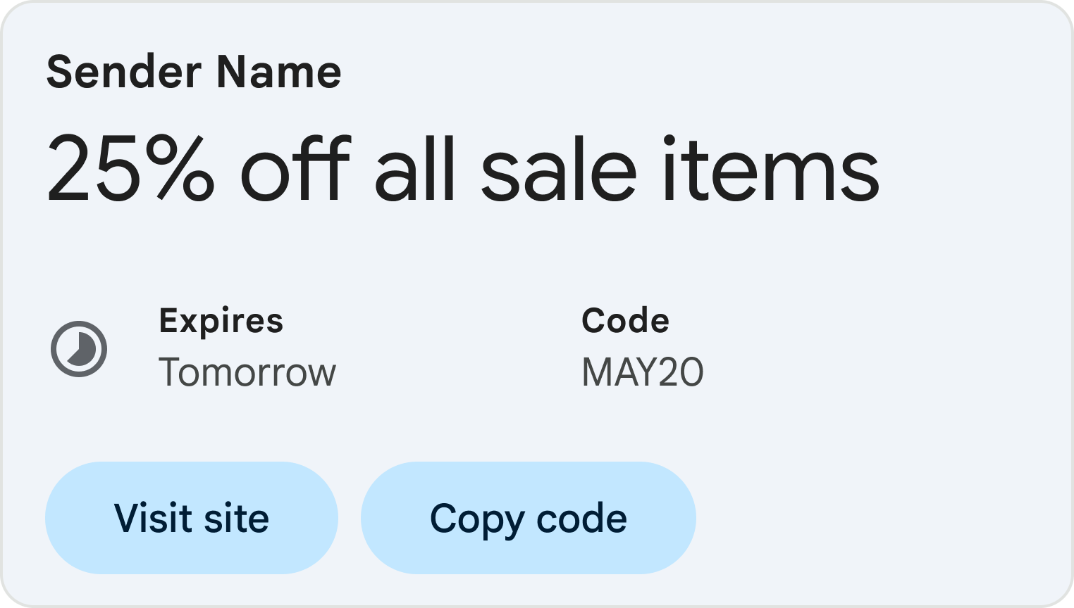 Un correo electrónico promocional en el que se muestra un avance de un automóvil en oferta con un 25% de descuento y el código promocional MAY2024.