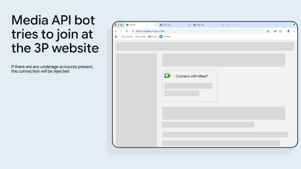 Meet Media API 機器人嘗試加入第三方網站。