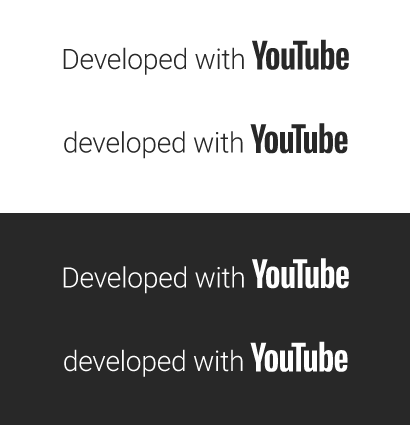 YouTube ロゴ付きの開発